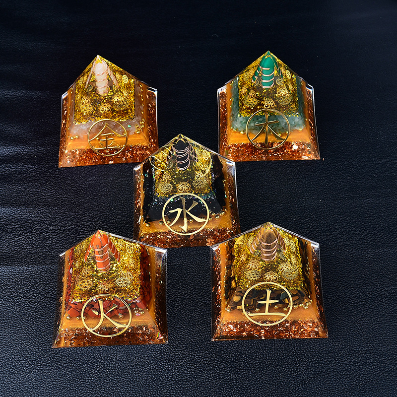 Five-Element Crystal Pyramid Energy Ornament｜Office and Home Wealth Attraction and House Protection
