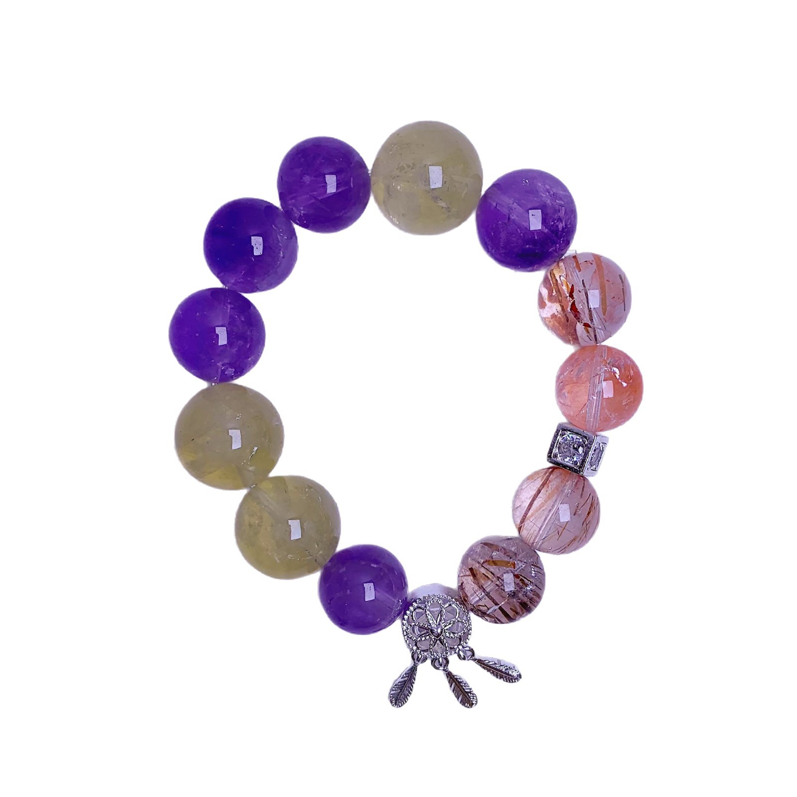 Natural Amethyst Bracelet, Energy Crystal Jewelry, Wealth Attraction and Luck Ornament