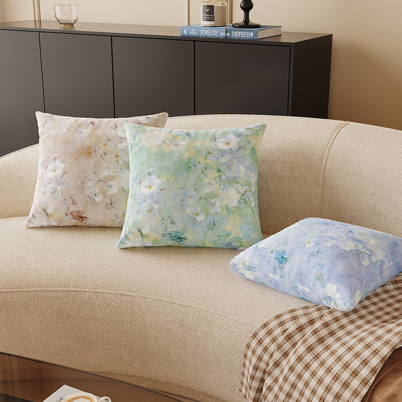 油画风清新花卉抱枕沙发靠枕含芯轻奢高级感抱枕家居装饰可拆洗