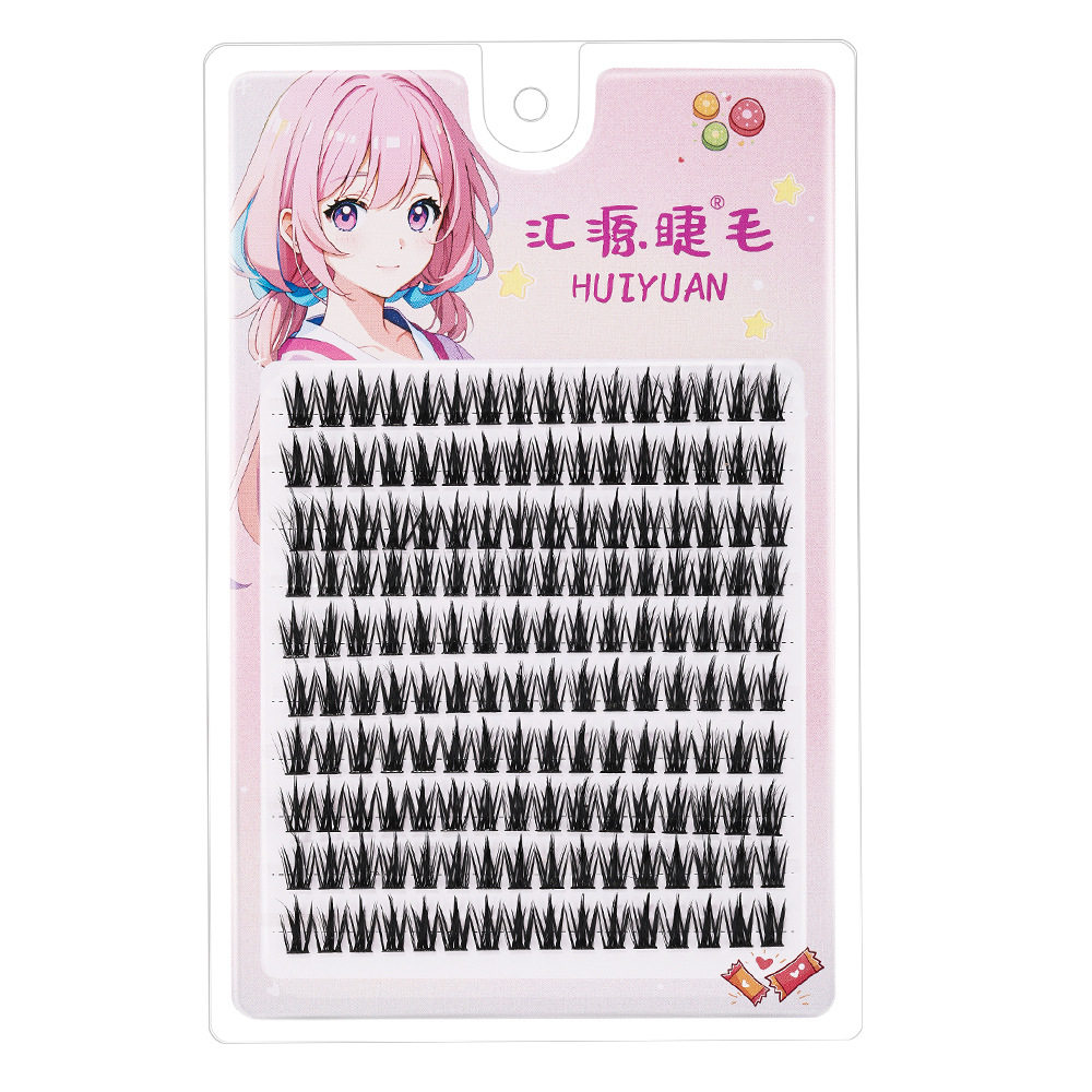 塔尖麦穗假睫毛大容量自然仿真单簇硬梗浓密分段式仙子小恶魔