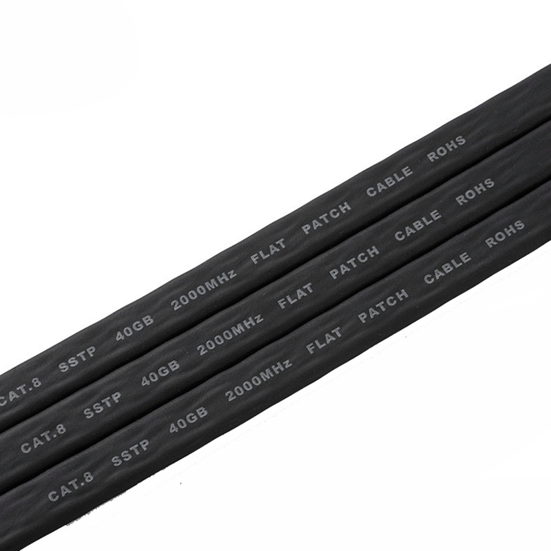 现货款扁线CAT8八类跳线40G速率双屏蔽万兆成品cat8扁平网络跳线