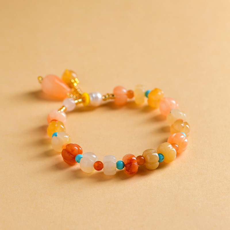 Golden Silk Jade Multi-Strand Energy Bracelet - Natural Energy Crystal Bracelet, Essential for Attracting Wealth, Good Fortune, and Wellness.