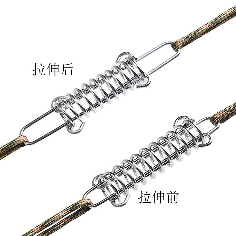 户外帐篷弹簧风绳扣多用野营高强不锈钢绳扣遮阳棚固定扣弹簧钩扣