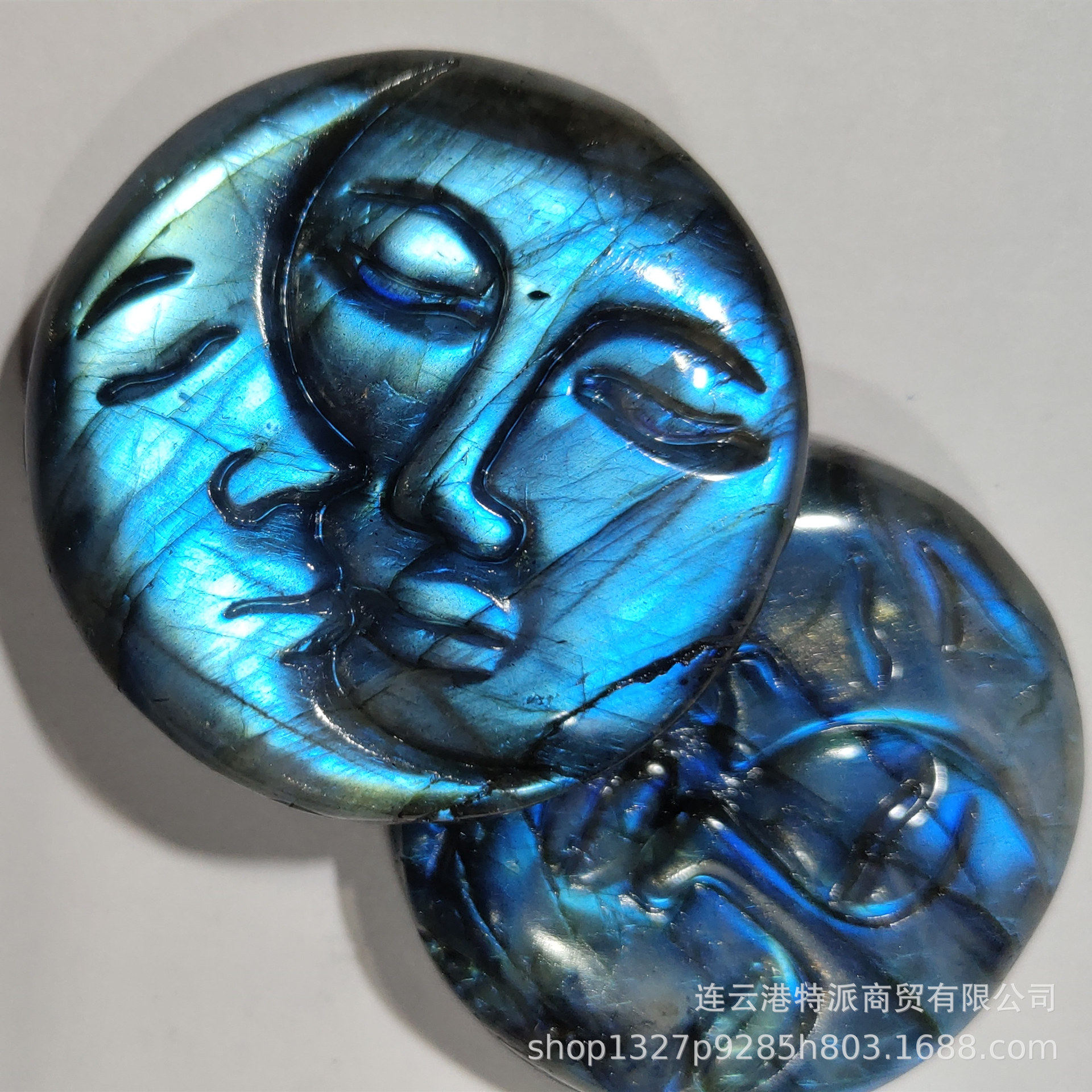 Labradorite Sun Moon Carving