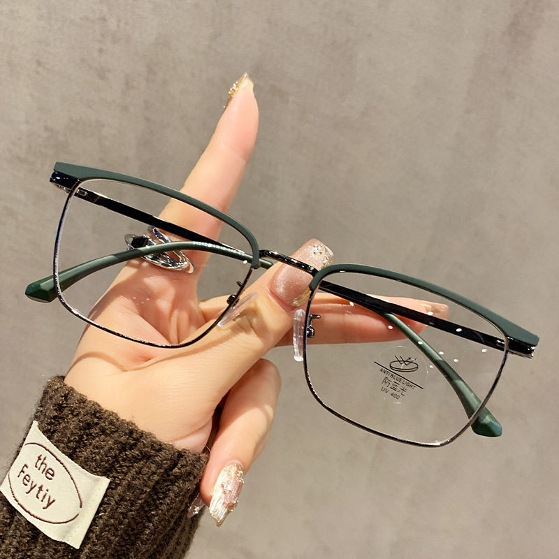 31242新款半框眼镜防蓝光眉毛近视镜斯文理工男韩版小框商务眼镜