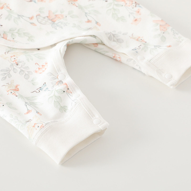 新生儿蝴蝶衣纯棉春秋四季无骨A类新生婴儿和尚服连体衣安阳童装