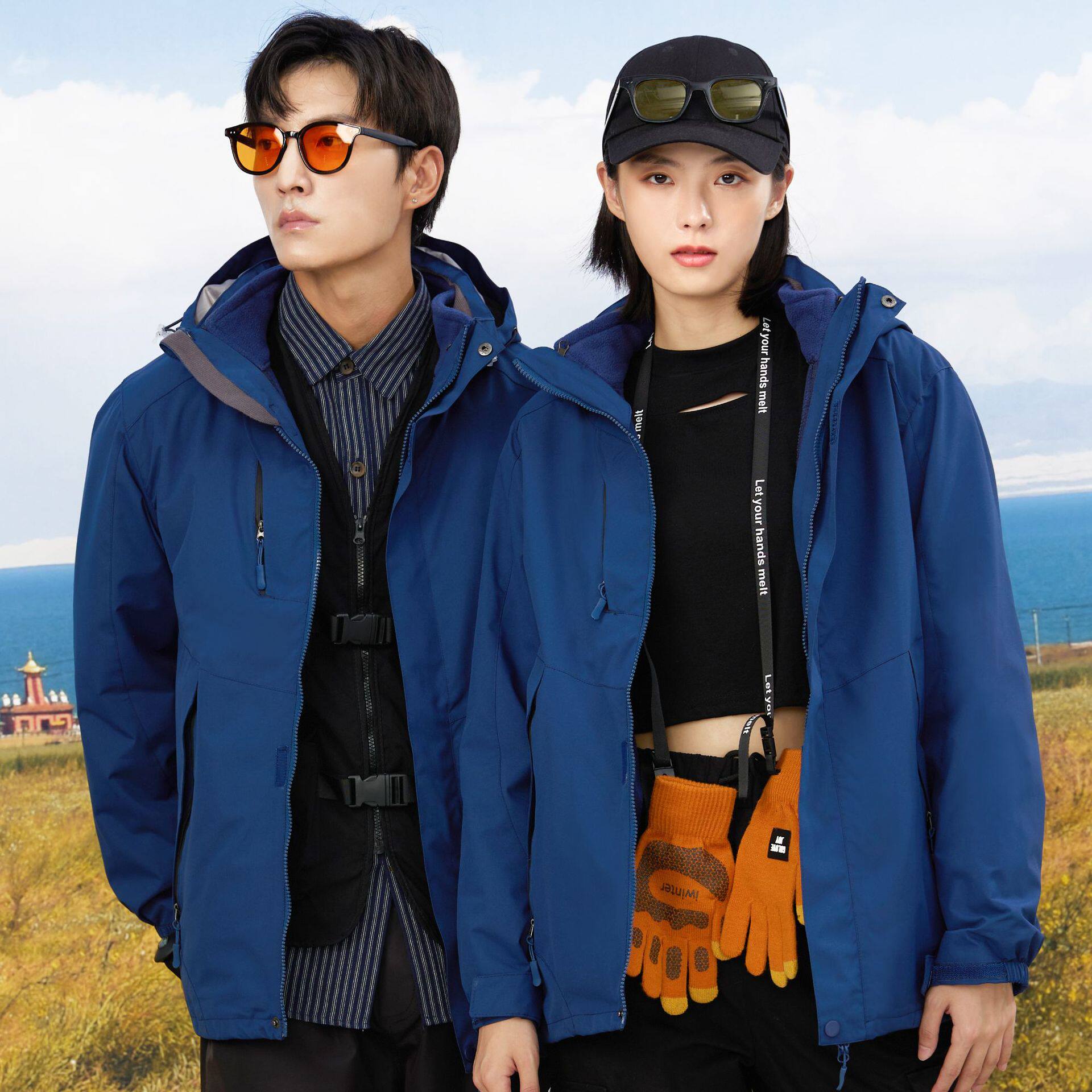 户外三合一冲锋衣定制加绒加厚防水保暖男女工作服团体服工装印字