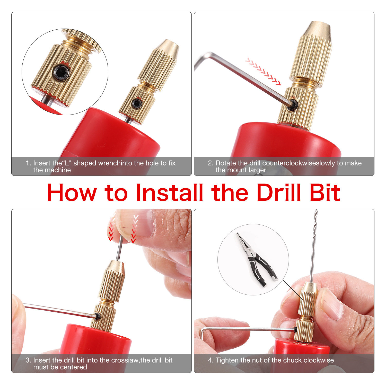 跨境中性包装款diy小电钻USB电动钻孔机 亚克力木材打孔钻配羊角