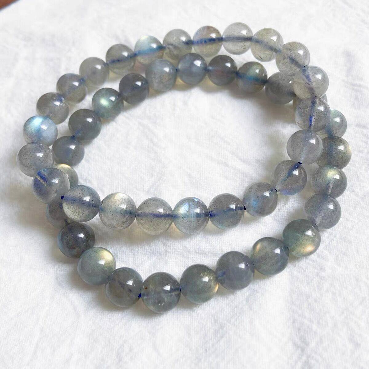 Single-Strand Gray Moonstone Bracelet