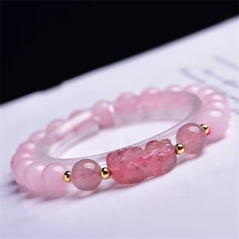 Nature's Art — Raw Rose Quartz Bracelet