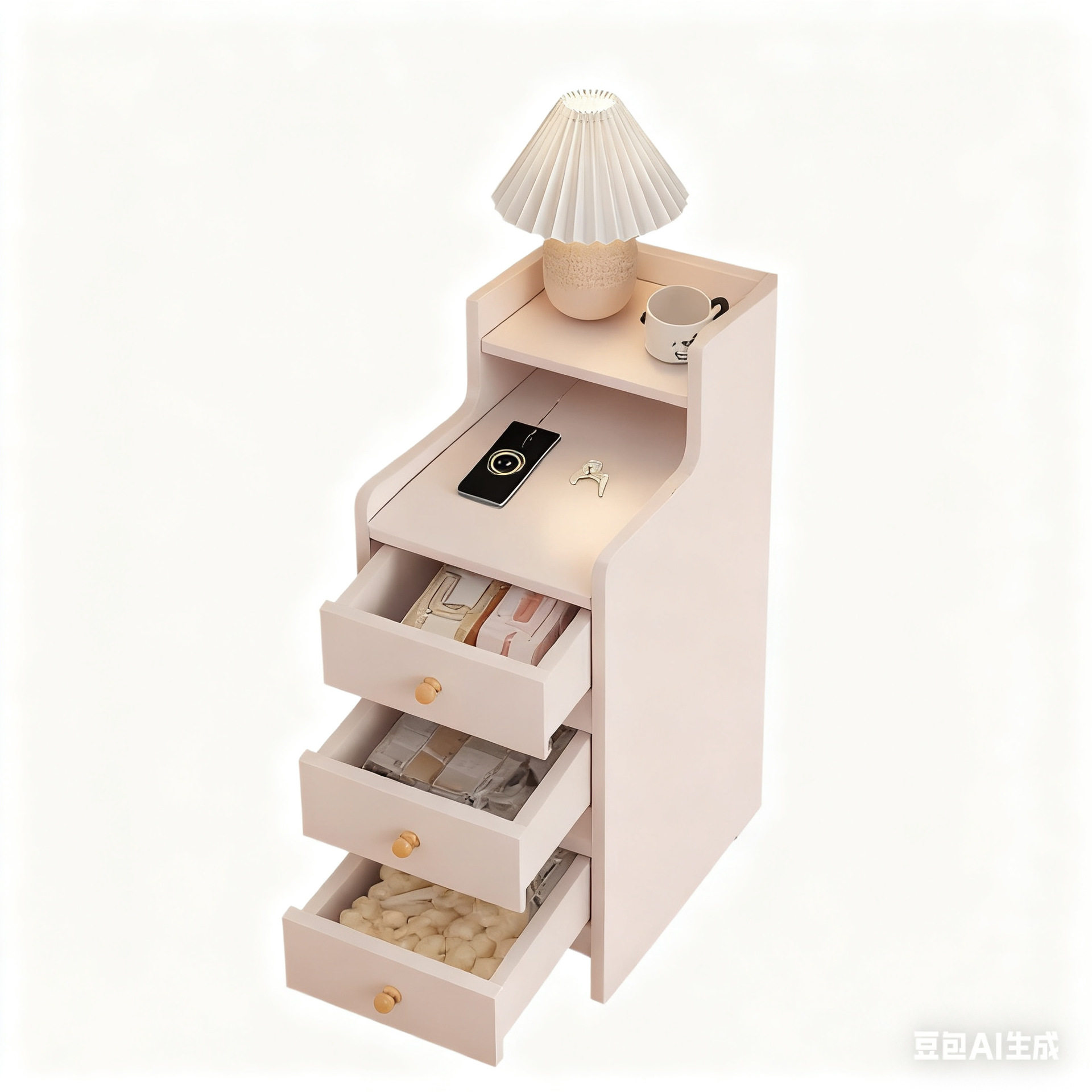 床头柜小型多功能储物收纳柜一体卧室床边靠墙柜子简易迷你置物架