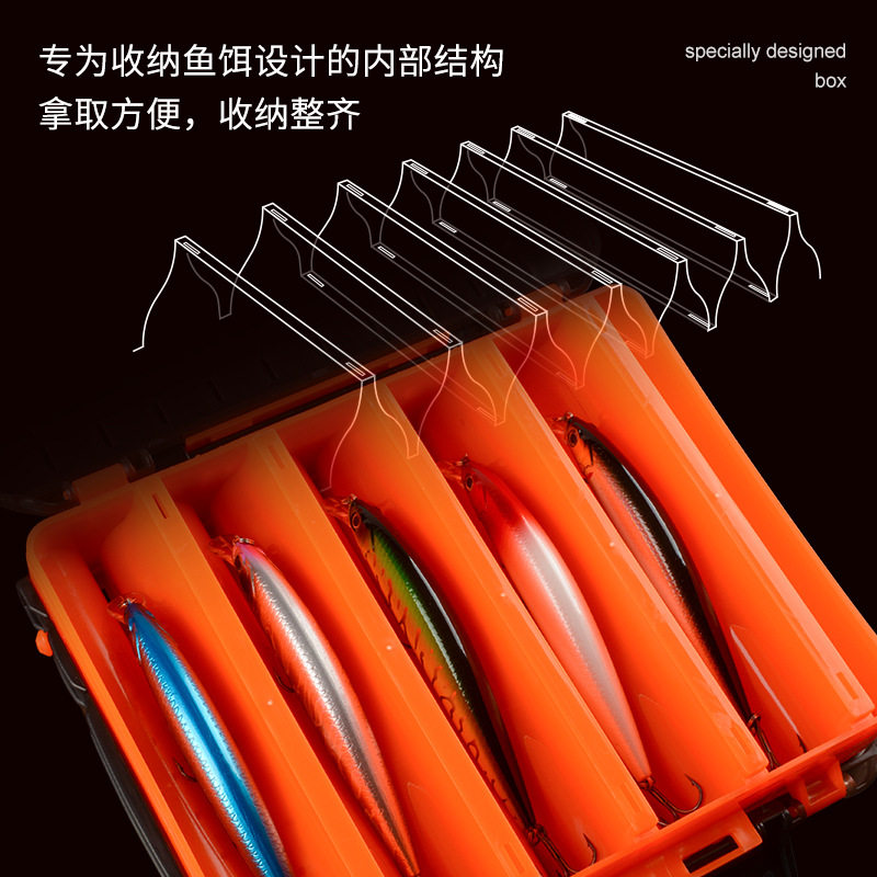 路亚盒假饵盒子双层双面多功能便携钓鱼米诺铅笔假饵防水收纳盒