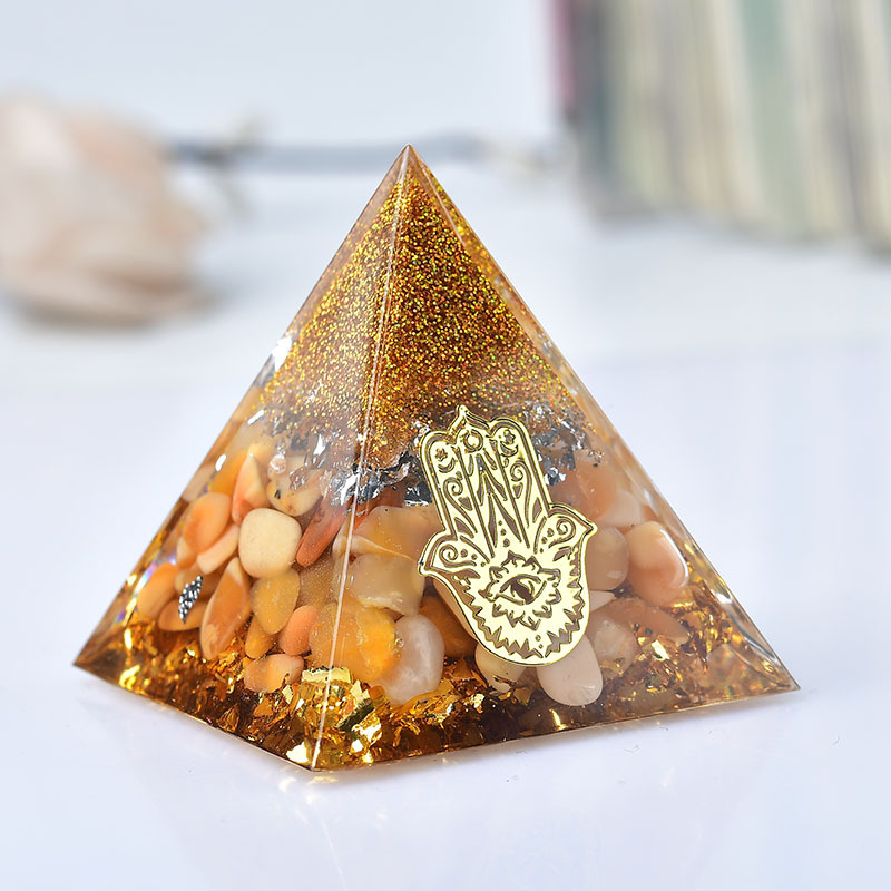 Natural Blue Green Purple Fluorite Crystal Pyramid Energy Ornament - Healing Purification Wealth Feng Shui Decor