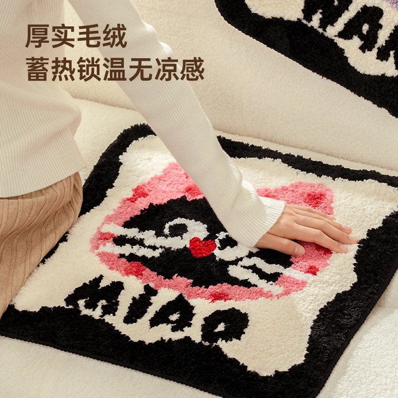 冬季簇绒坐垫家用办公室久坐屁股垫卡通毛绒椅垫防滑隔凉学生座垫