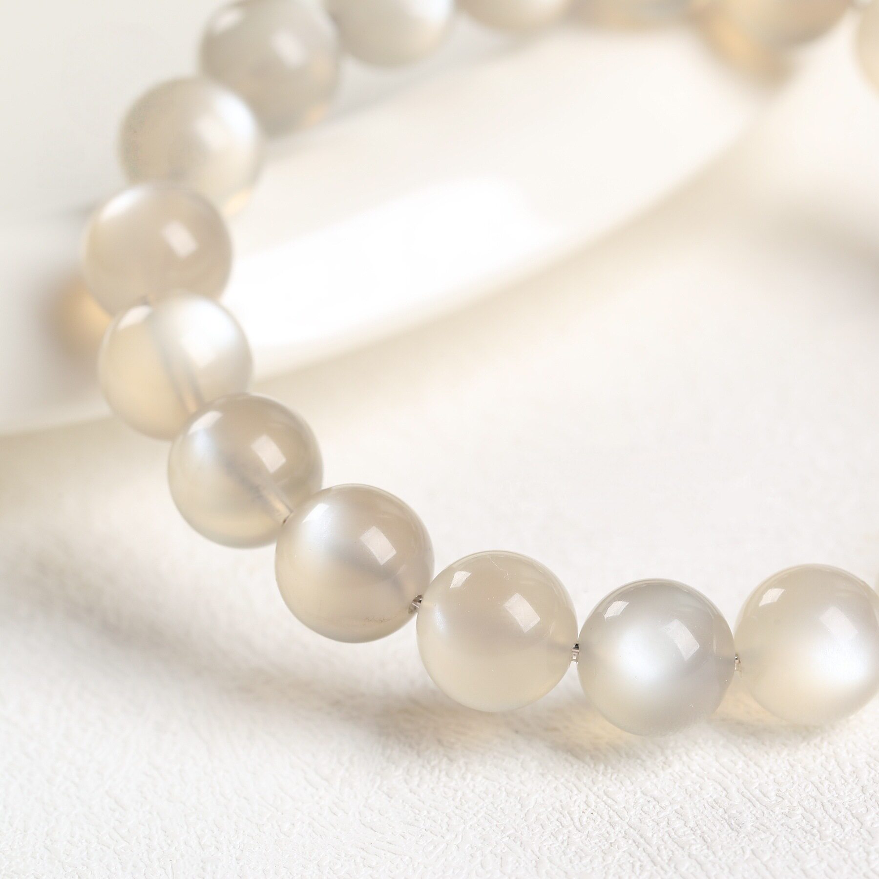 Round Bead Milk Tea Moonstone Bracelet