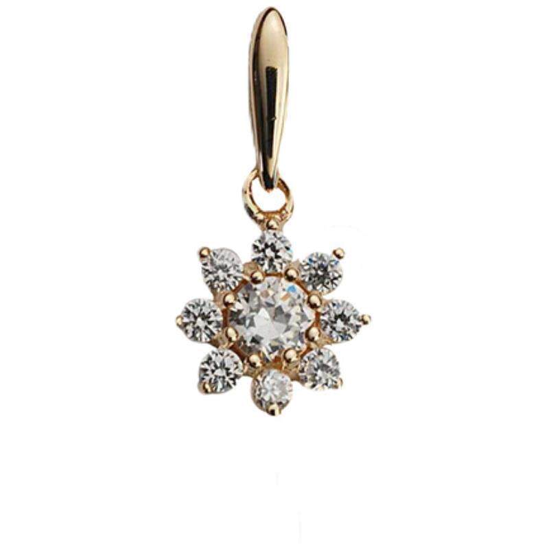 9K gold small sunflower pendant