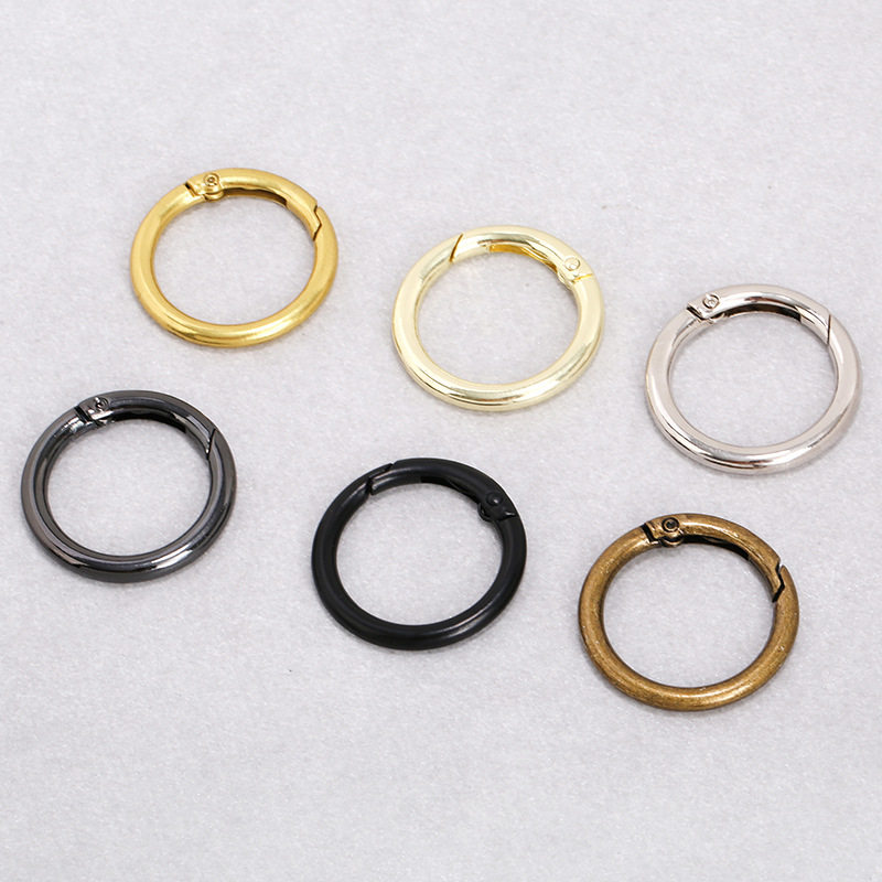 现货批发箱包服装服饰五金配件DIY锌合金弹簧圈开口圆环钥匙圈