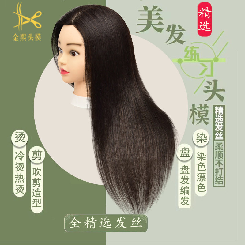 全真发教习模特头模学徒理发公仔头美发假人头剪发假模特头烫卷发