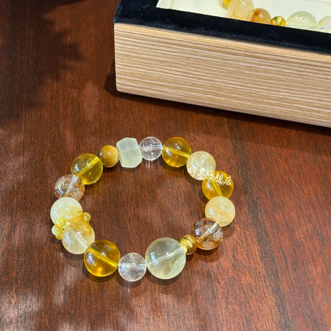 Single-Strand Citrine Tower Crystal Bracelet