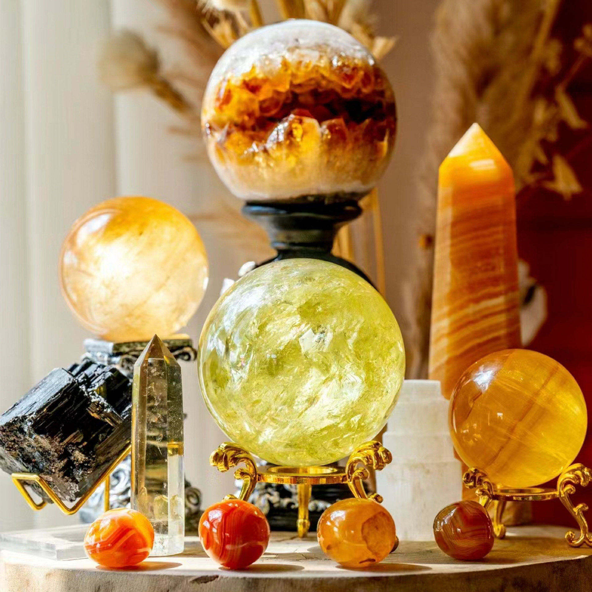 Stellar Matrix — Raw Crystal Seven Star Grid Energy Set