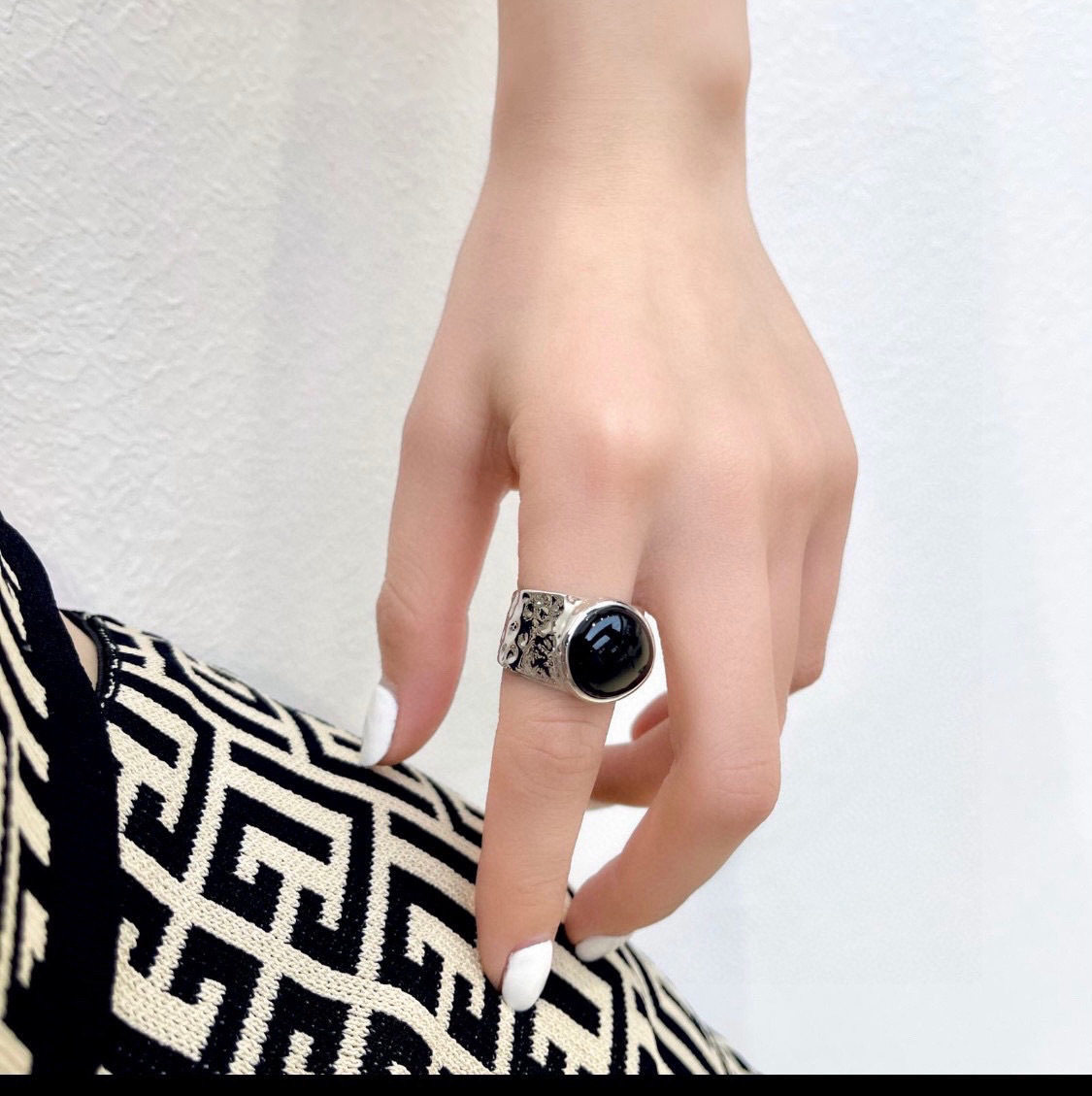 Designer Obsidian Ring
