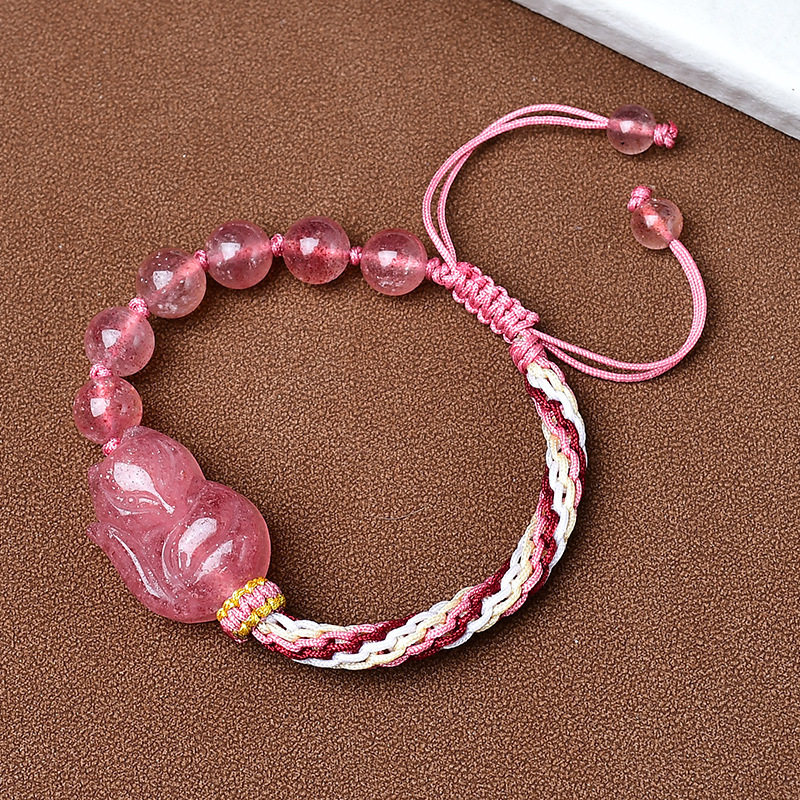 Nature's Art — Raw Rose Quartz Bracelet
