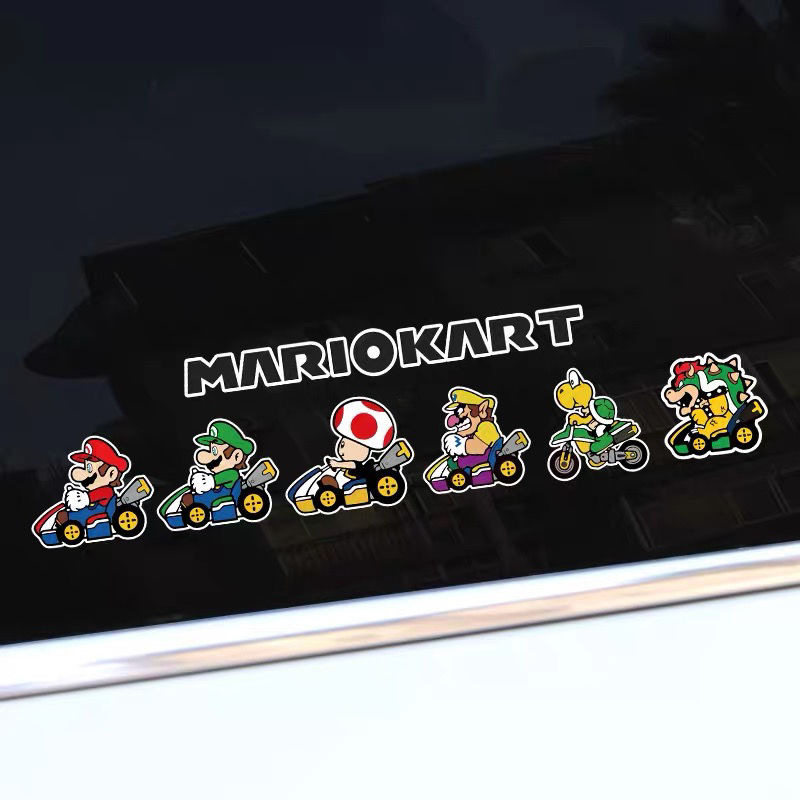 卡通马里奥贴纸超级玛丽车身贴旅行箱贴摩托车电动车车身贴批发