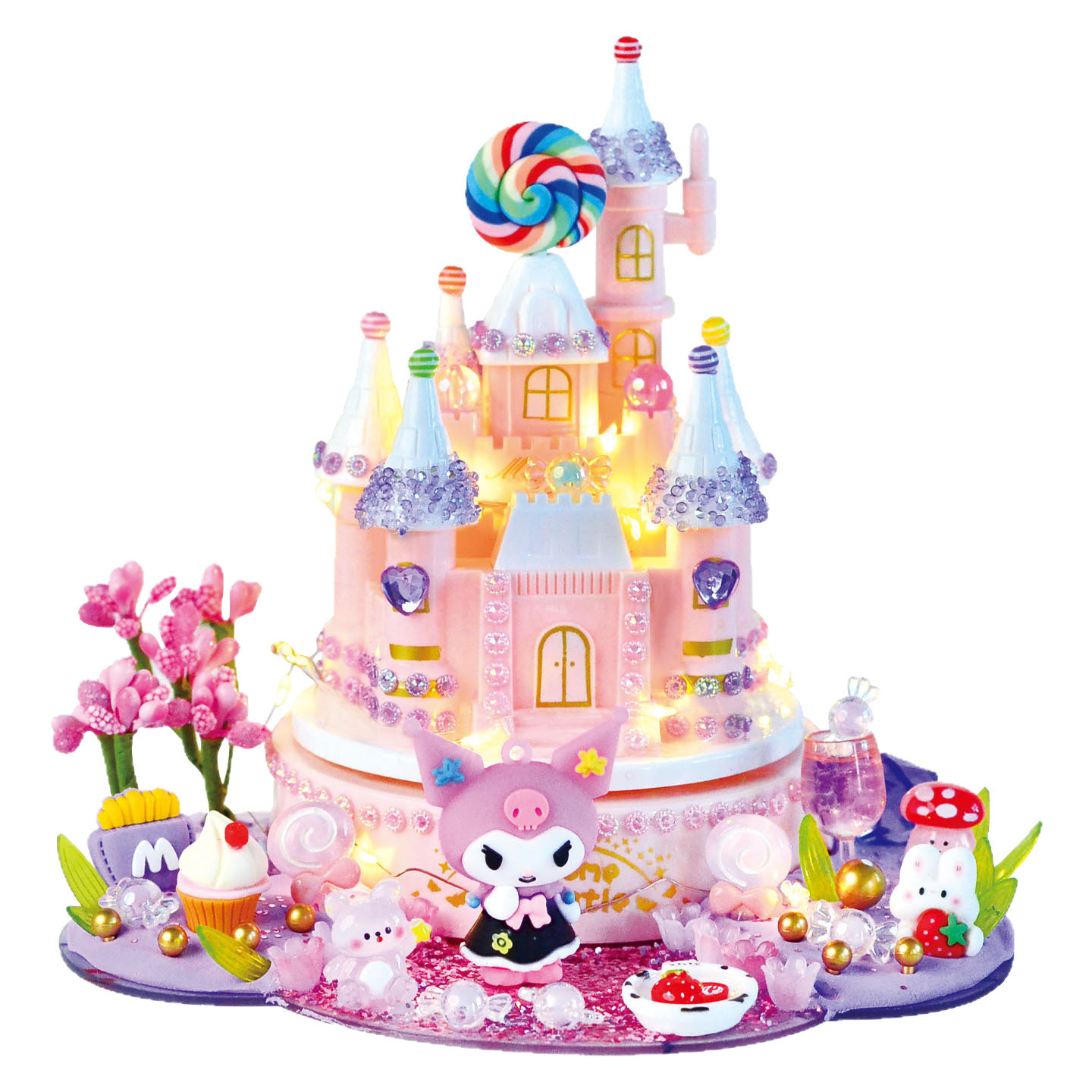 新款DIY手工儿童城堡音乐盒益智玩具小屋材料包八音盒女孩礼物diy