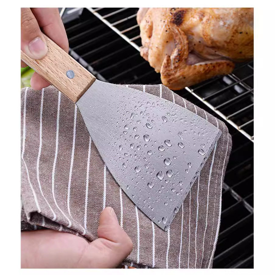 厨具铲子煎铲不锈钢铲子铁板烧铲料理铲牛排烧烤工具套装工厂现货