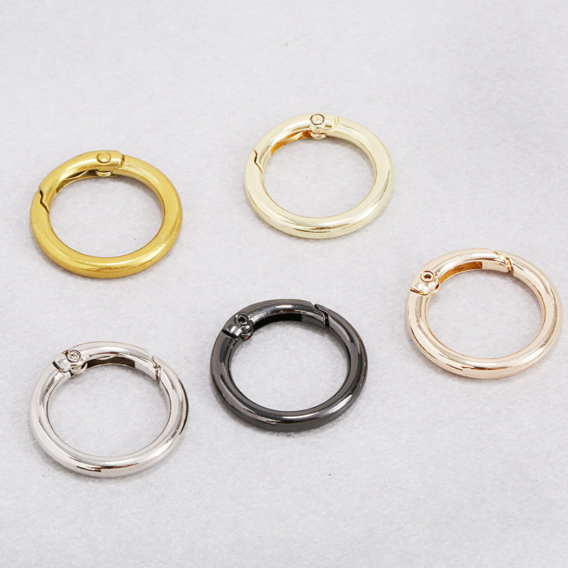 现货批发箱包服装服饰五金配件DIY锌合金弹簧圈开口圆环钥匙圈