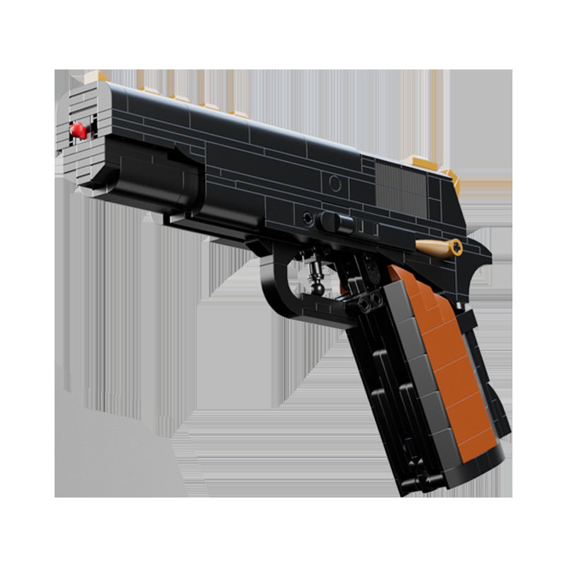 兼容乐高益智玩具积木沙漠之鹰手枪模型小颗粒拼装儿童玩具男孩