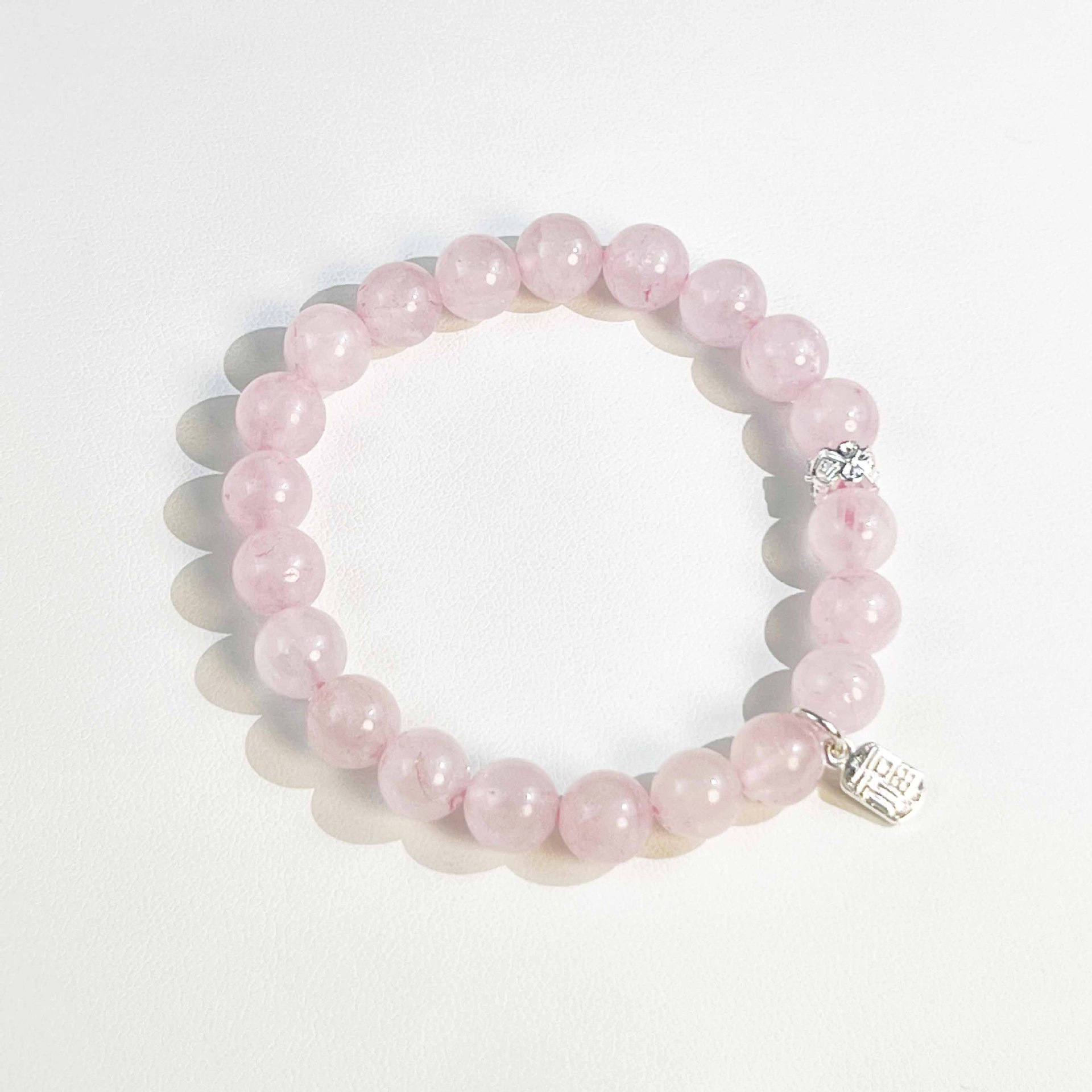 Natural Pink Crystal Beaded Bracelet, Attracts Love and Enhances Romance, Full of Good Fortune, A Must-Have for Women.