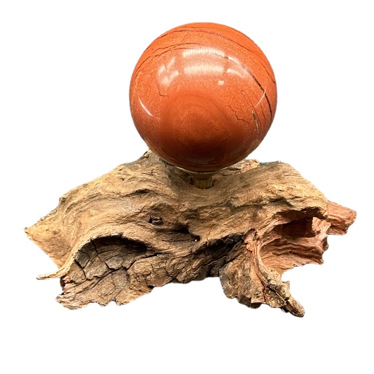 Natural Crystal Ball Seven-Star Array Ornament Root Carving | Feng Shui Decor for Wealth and Luck | Home and Office Decoration