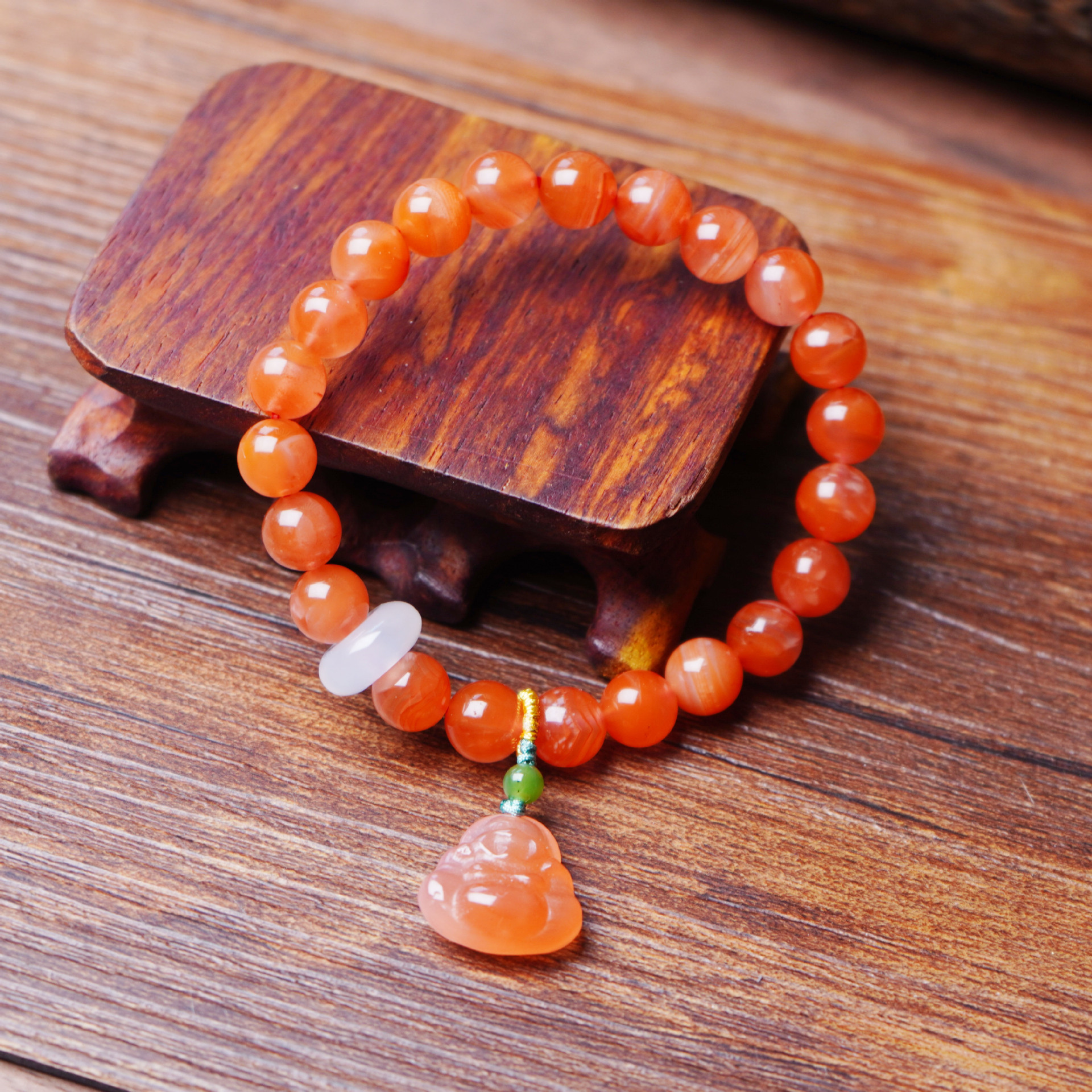 Natural Red Agate Bracelet Guardian | Wealth Attraction, Evil Warding, and Peace Protection Energy Crystal Bracelet