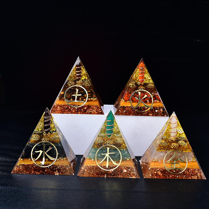 Five-Element Crystal Pyramid Energy Ornament｜Office and Home Wealth Attraction and House Protection
