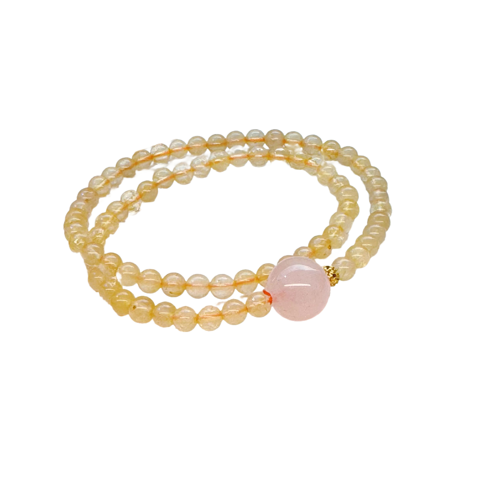 Natural Crystal Rutilated Quartz Bracelet, Wealth Attracting and Luck Changing Energy Bracelet, Unisex Design.