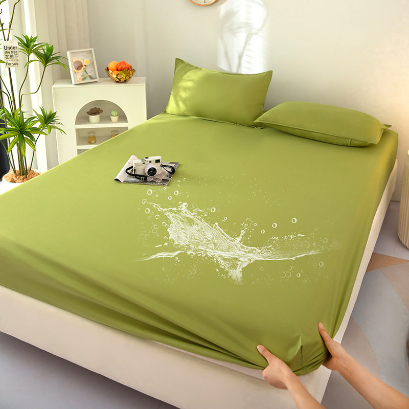 2024年新品跨境纯色TPU防水床笠A类床笠可机水洗席梦思床垫保护罩