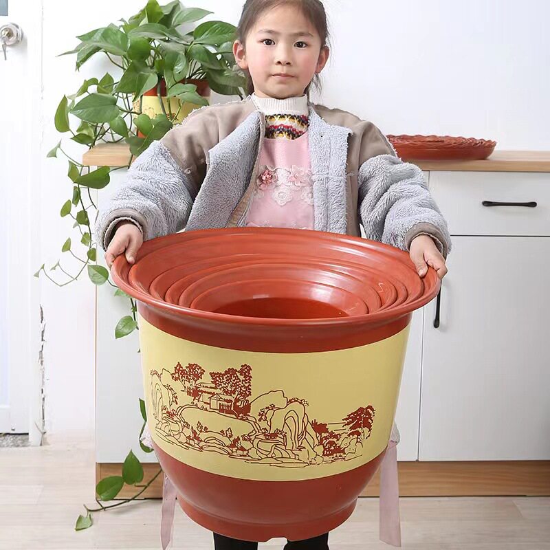 长盛仿紫砂加厚塑料树脂花盆欧月果树种植特大号优质AC型花盆批发