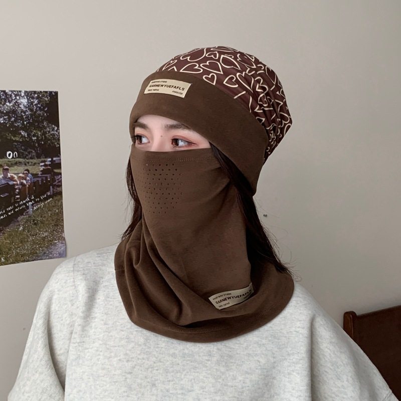 秋冬保暖盆帽护耳韩版帽女户外帽子骑行防寒全面防护防尘男面罩潮