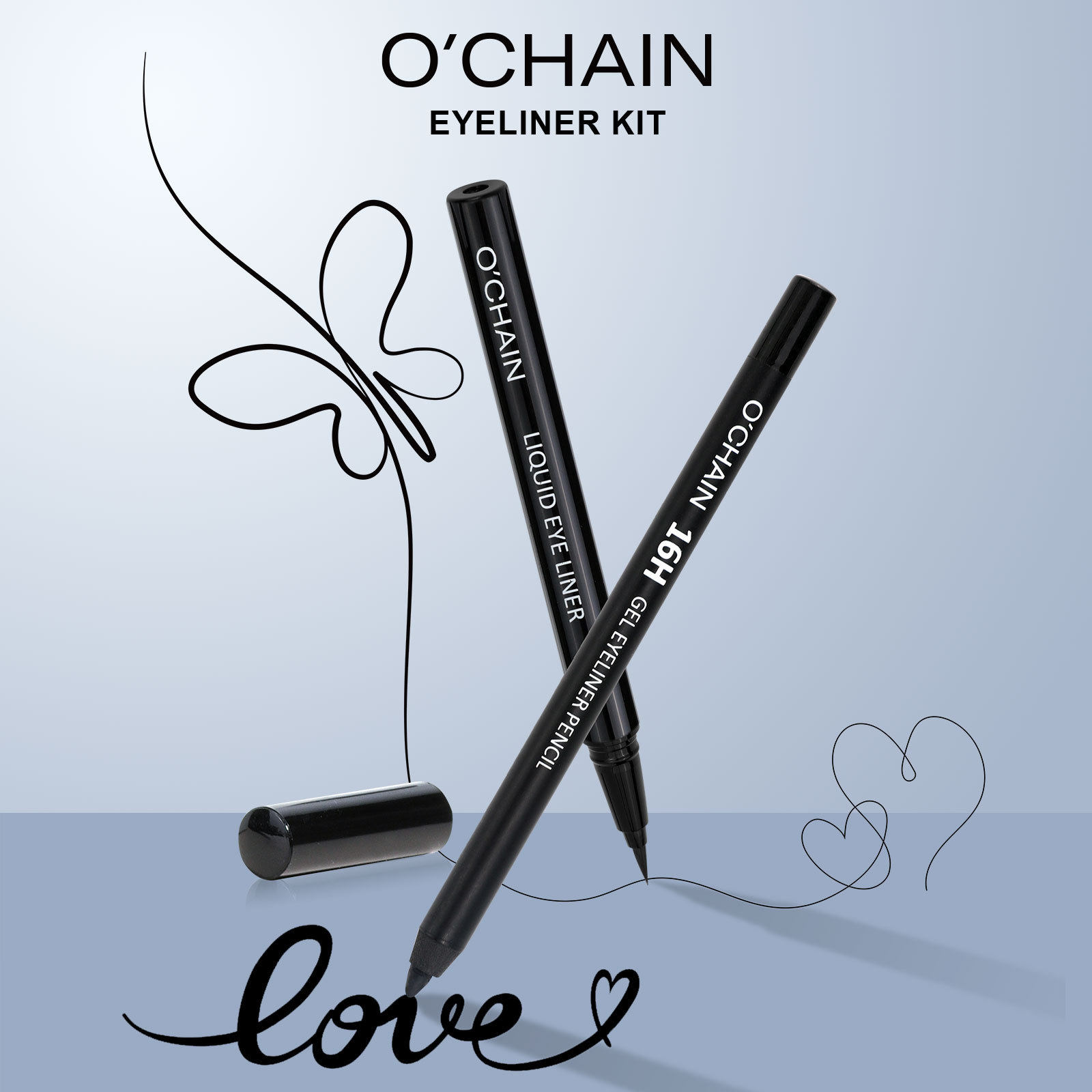 OCHAIN跨境极细防水不晕妆眼线笔 持妆卧蚕眼线胶笔眼线笔套装