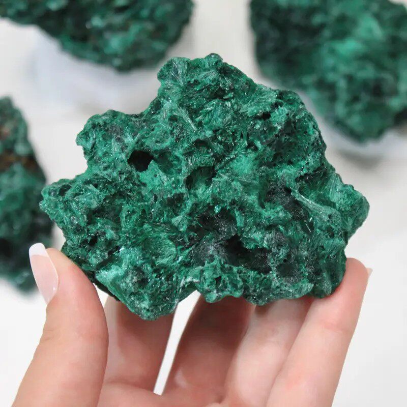 Peacock Aura — Natural Malachite Raw Crystal Specimen