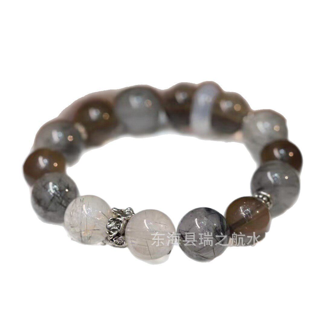 Vintage Modern Chinese Smoky Quartz Bracelet