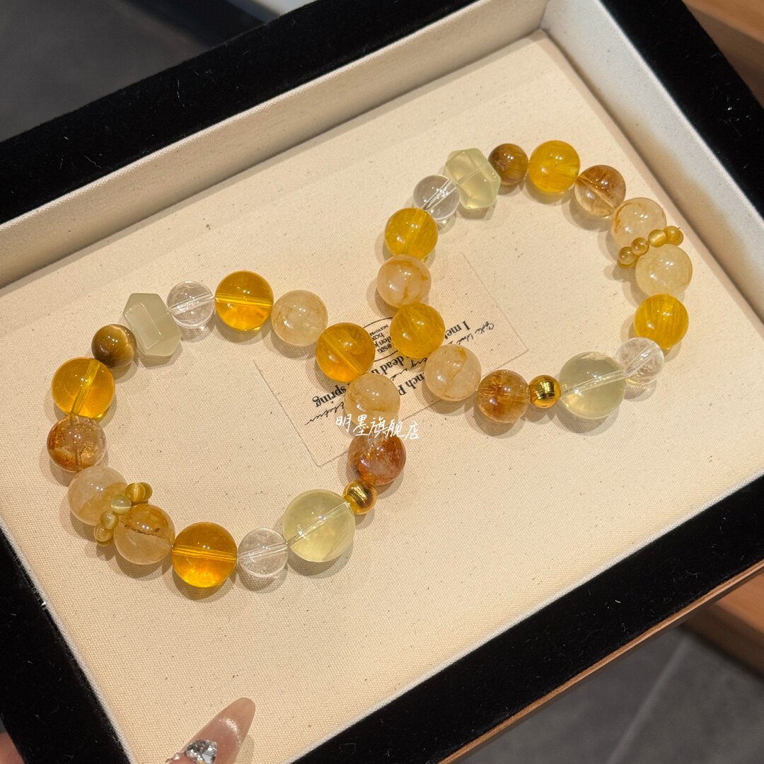 Single-Strand Citrine Tower Crystal Bracelet