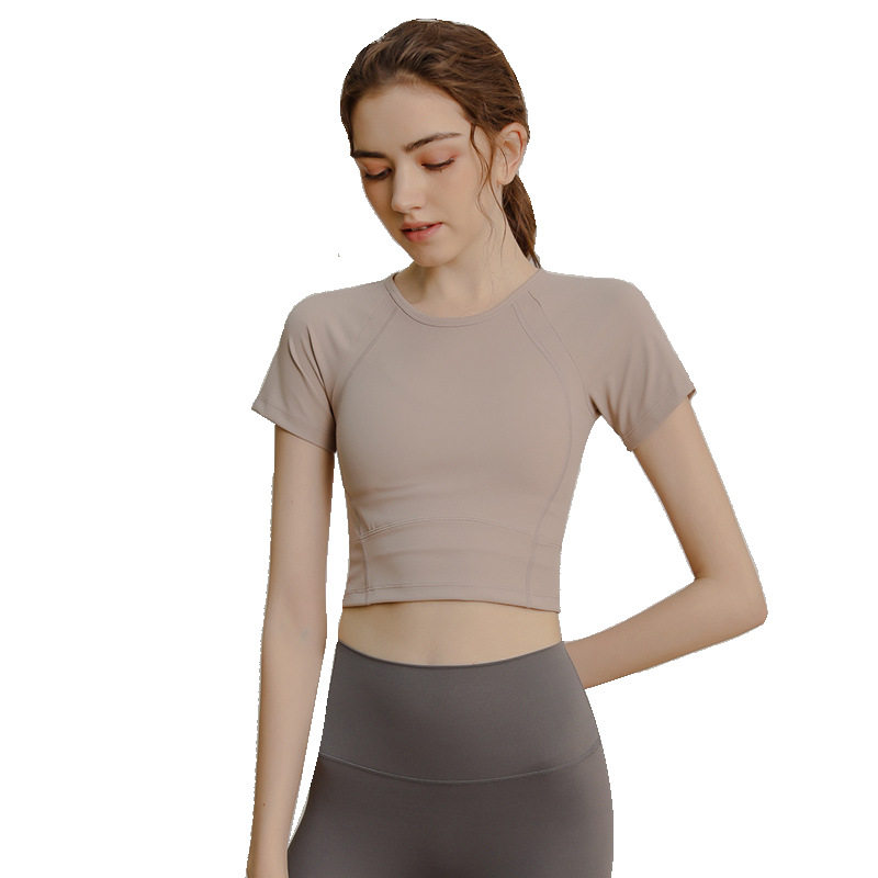 2025新款运动女短袖T恤速干透气健身服跑步紧身瑜伽服夏季健身衣