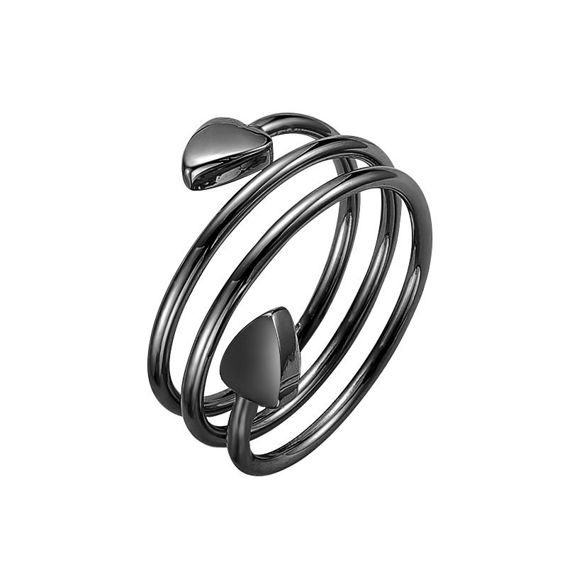 亚马逊新品时尚轻奢红铜螺纹指环磁石磁疗戒指欧美情侣戒指批发