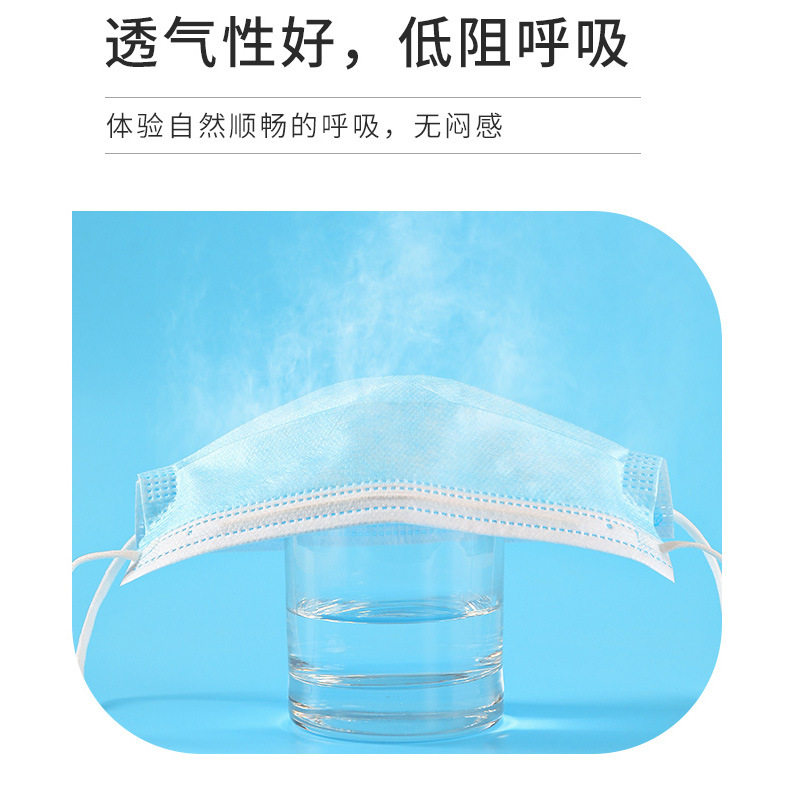 天荣官方批发一次性医用口罩独立包装蓝色三层防护带熔喷现货批发