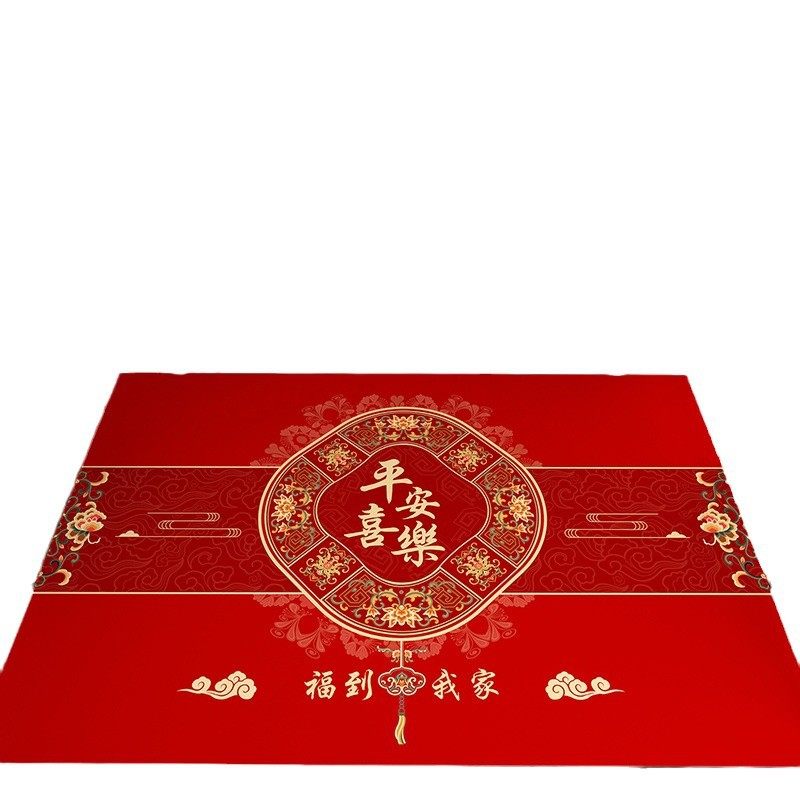 硅藻泥地垫喜庆新中式可裁剪地垫家用玄关大门口进门防滑脚垫子