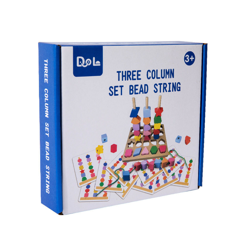 蒙氏形状配对套柱串珠益智几何积木专注力训练儿童幼儿园启蒙玩具