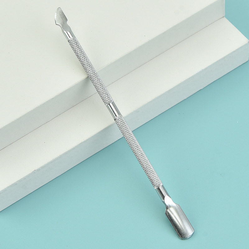 不锈钢指甲钢推美甲工具双头钢推卸甲刨死皮刀去死皮钢推刨甲器