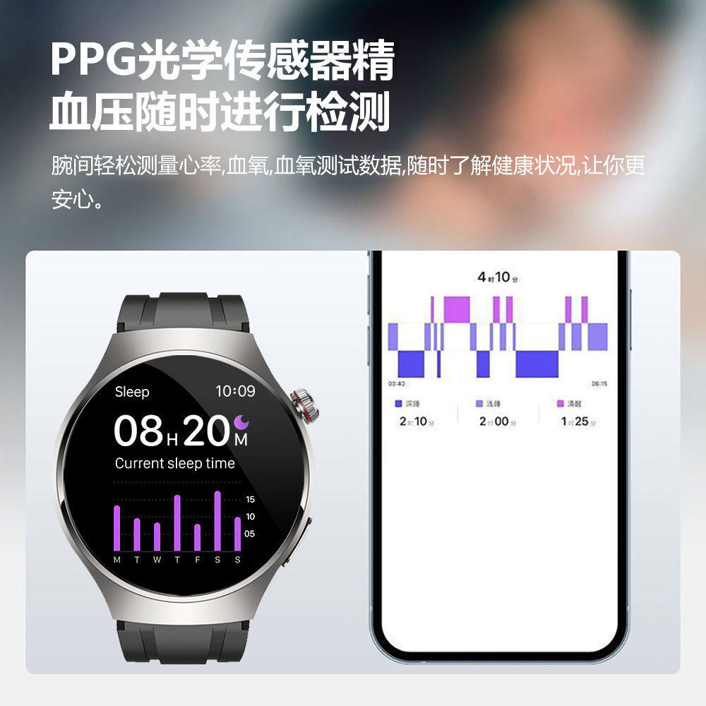 2026无创血糖手表测血压血氧心率尿酸蓝牙电话支付宝血糖智能手环